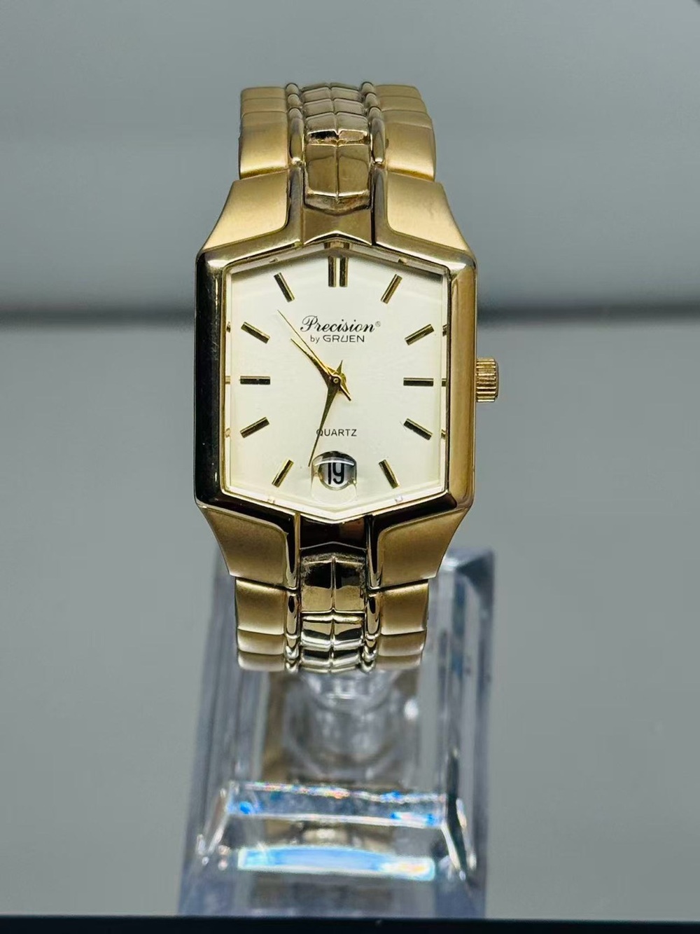 Vintage Precision By Gruen Quartz Women’s Watch Gold Tone Date New Battery Runs